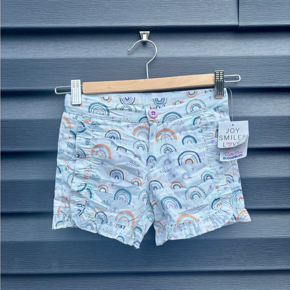 Ruffle Butts Rainbow Print Kids Shorts